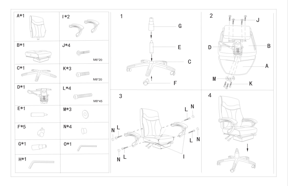 Black Reclining Seat Office Chairs