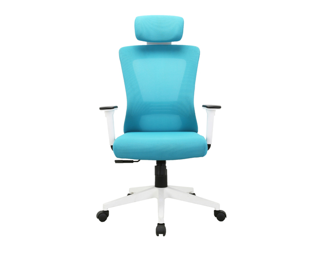 HC-6212 Blue Mesh Whtie Frame Office Chair