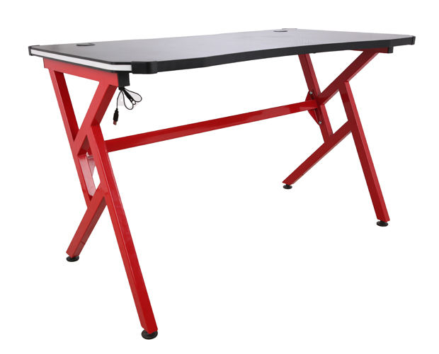 hc gt 011 rgb light red matel frame gaming table 3